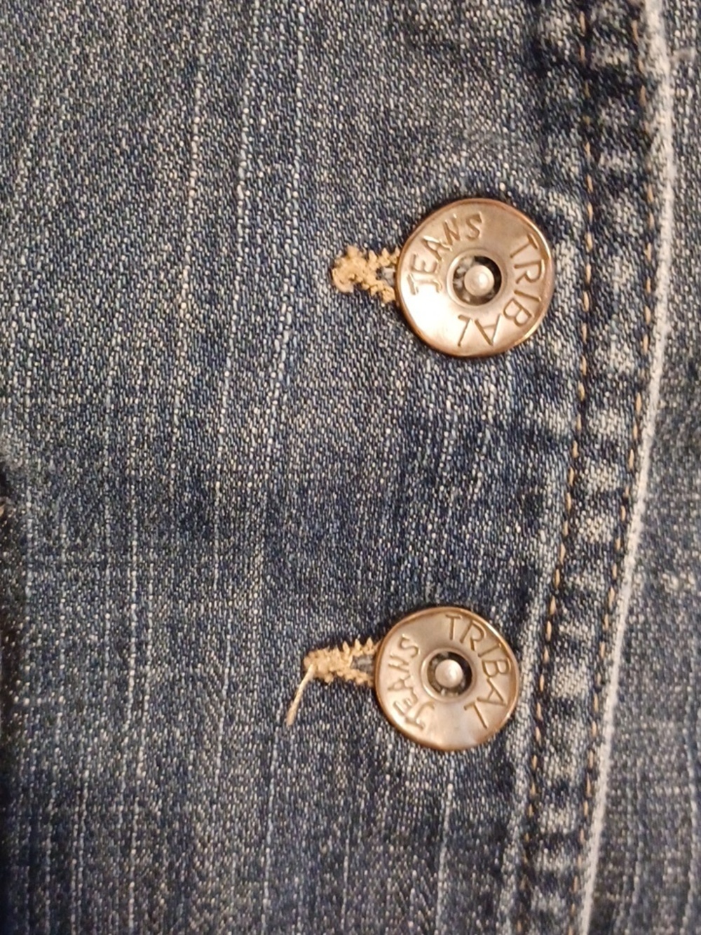 Tribal Jeans Stretch Denim Vest - Blue - Picture 3 of 3